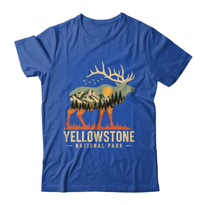 Yellowstone National Park Retro Outdoor Vintage Mountain Elk Shirt & Tank Top | teecentury