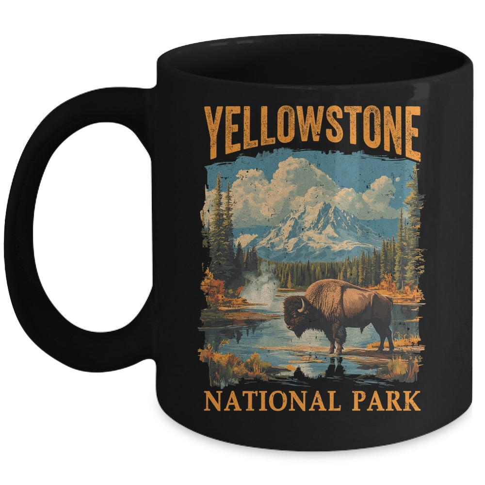 Yellowstone National Park Vintage Hiking Camping Mug | teecentury