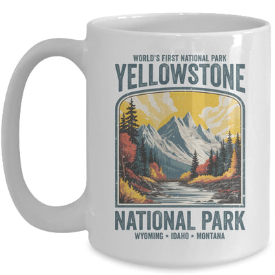 Yellowstone National Park Vintage Hiking Camping Nature Mug | teecentury
