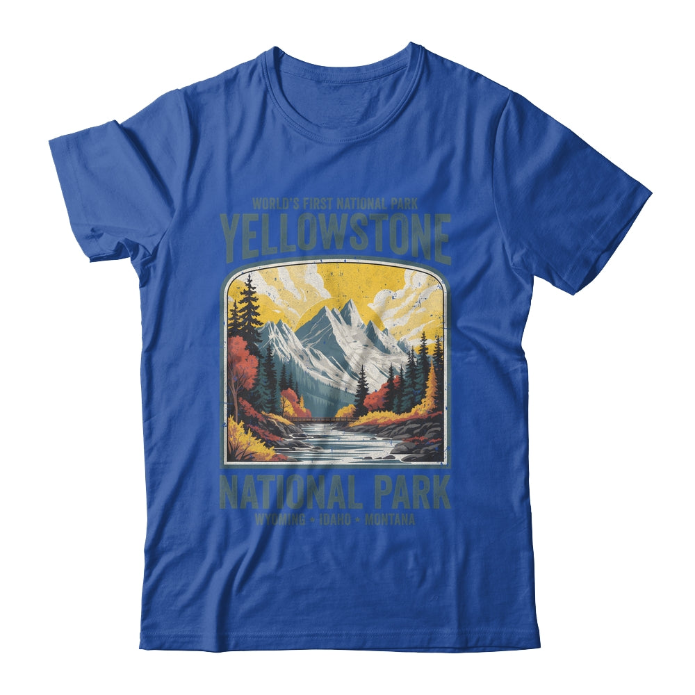 Yellowstone National Park Vintage Hiking Camping Nature Shirt & Tank Top | teecentury