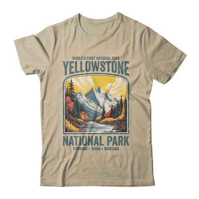 Yellowstone National Park Vintage Hiking Camping Nature Shirt & Tank Top | teecentury