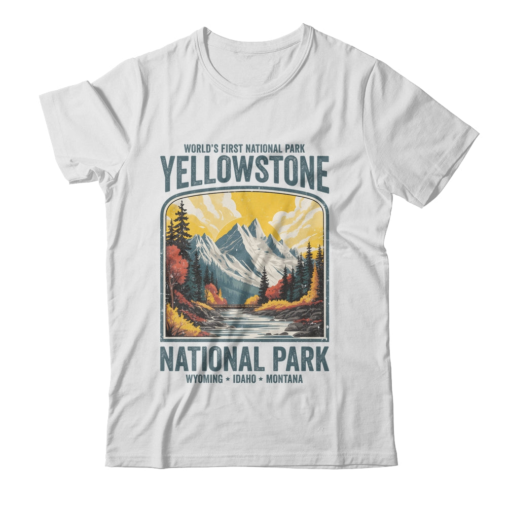 Yellowstone National Park Vintage Hiking Camping Nature Shirt & Tank Top | teecentury