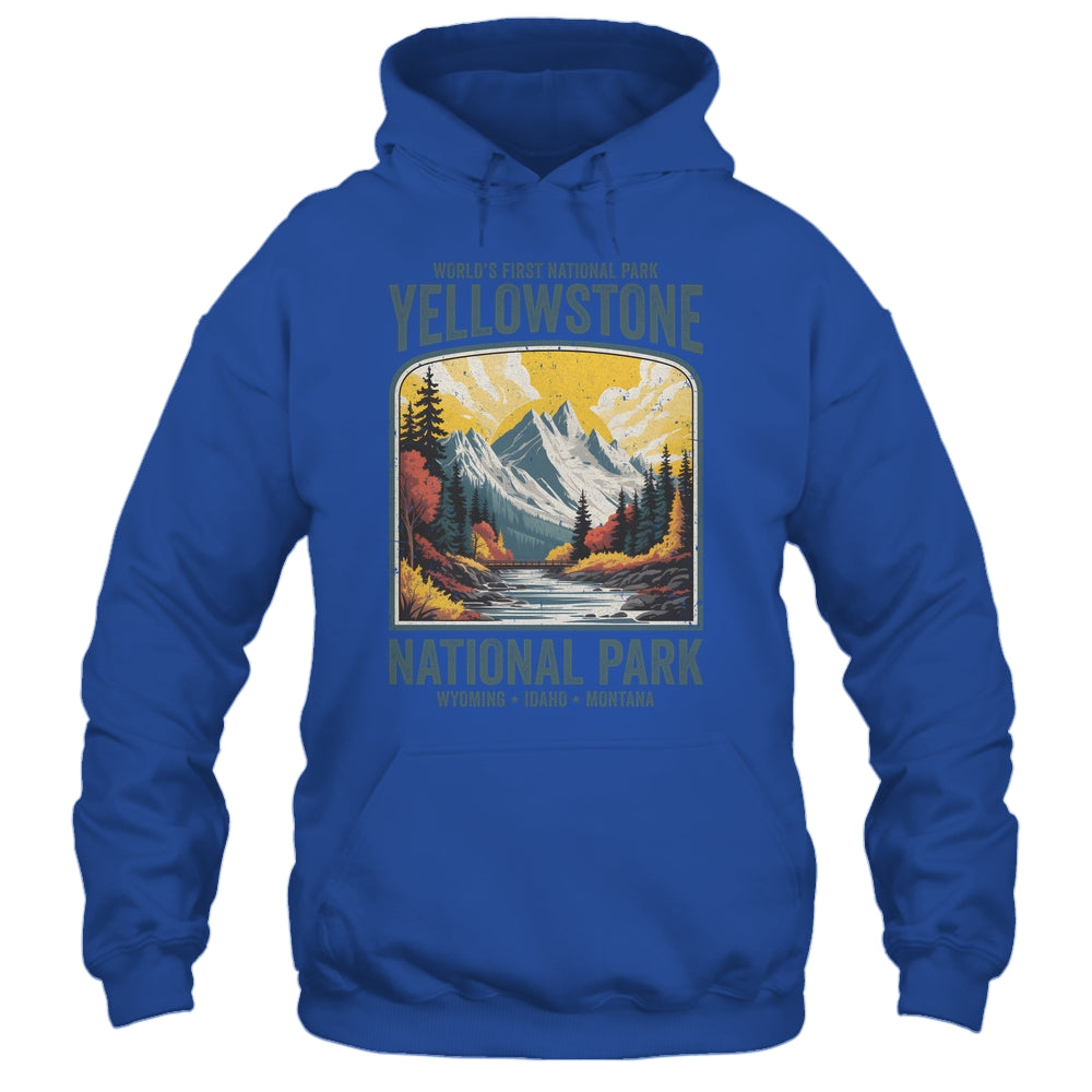 Yellowstone National Park Vintage Hiking Camping Nature Shirt & Tank Top | teecentury