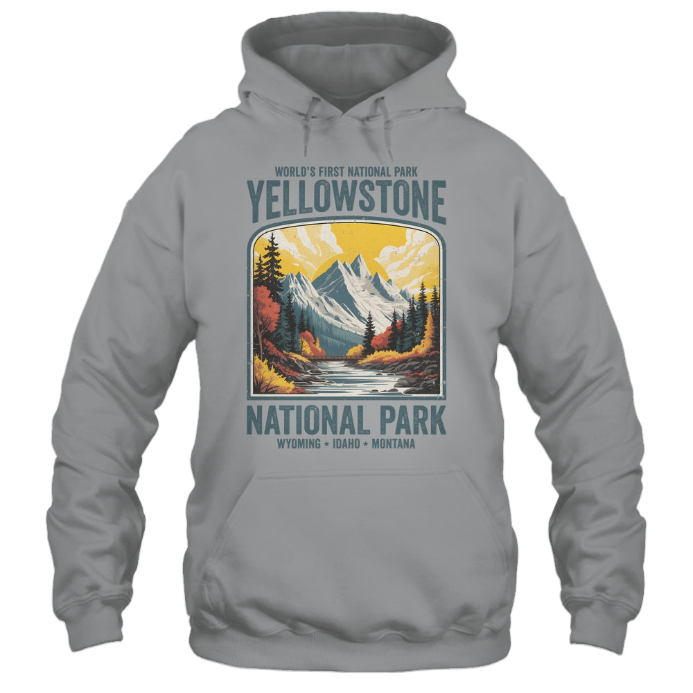 Yellowstone National Park Vintage Hiking Camping Nature Shirt & Tank Top | teecentury