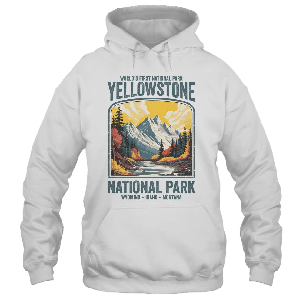 Yellowstone National Park Vintage Hiking Camping Nature Shirt & Tank Top | teecentury