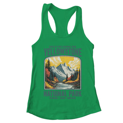 Yellowstone National Park Vintage Hiking Camping Nature Shirt & Tank Top | teecentury