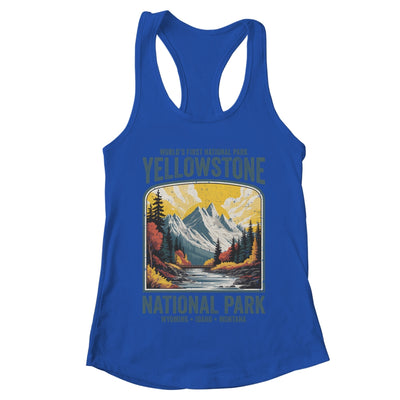 Yellowstone National Park Vintage Hiking Camping Nature Shirt & Tank Top | teecentury