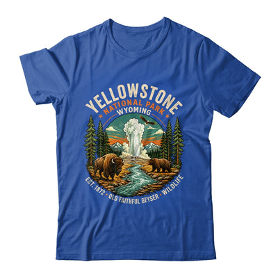Yellowstone National Park Wyoming Bison Geyser Badge Travel Shirt & Tank Top | teecentury