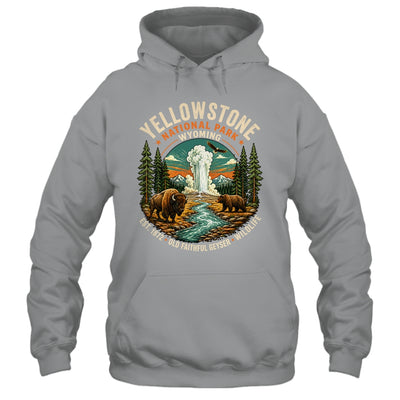 Yellowstone National Park Wyoming Bison Geyser Badge Travel Shirt & Tank Top | teecentury
