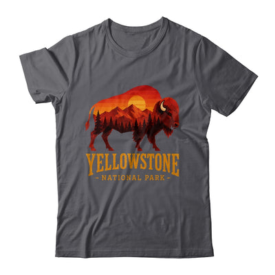 Yellowstone National Park Wyoming Retro Bison Sunset Vintage Shirt & Tank Top | teecentury