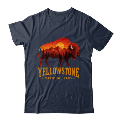 Yellowstone National Park Wyoming Retro Bison Sunset Vintage Shirt & Tank Top | teecentury