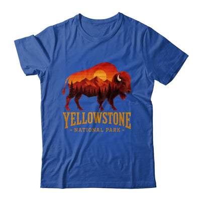 Yellowstone National Park Wyoming Retro Bison Sunset Vintage Shirt & Tank Top | teecentury