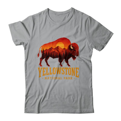 Yellowstone National Park Wyoming Retro Bison Sunset Vintage Shirt & Tank Top | teecentury