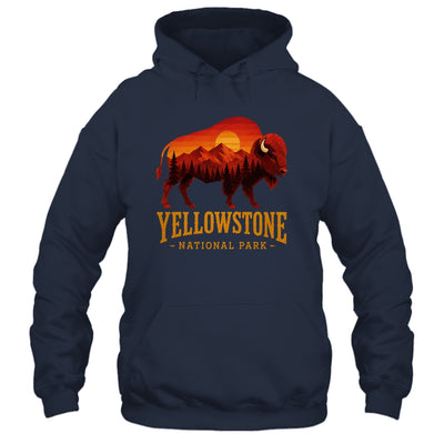 Yellowstone National Park Wyoming Retro Bison Sunset Vintage Shirt & Tank Top | teecentury
