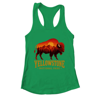 Yellowstone National Park Wyoming Retro Bison Sunset Vintage Shirt & Tank Top | teecentury