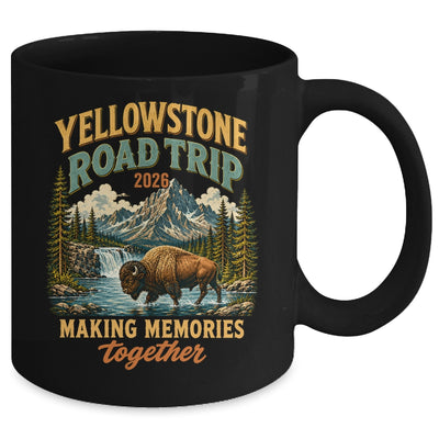 Yellowstone Road Trip 2026 Bison Waterfall Family Memories Mug | teecentury