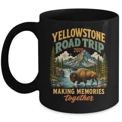 Yellowstone Road Trip 2026 Bison Waterfall Family Memories Mug | teecentury