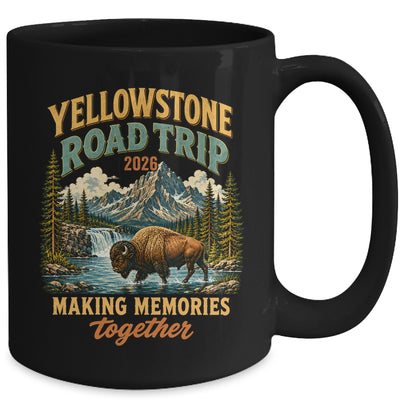 Yellowstone Road Trip 2026 Bison Waterfall Family Memories Mug | teecentury
