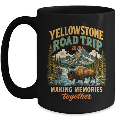 Yellowstone Road Trip 2026 Bison Waterfall Family Memories Mug | teecentury
