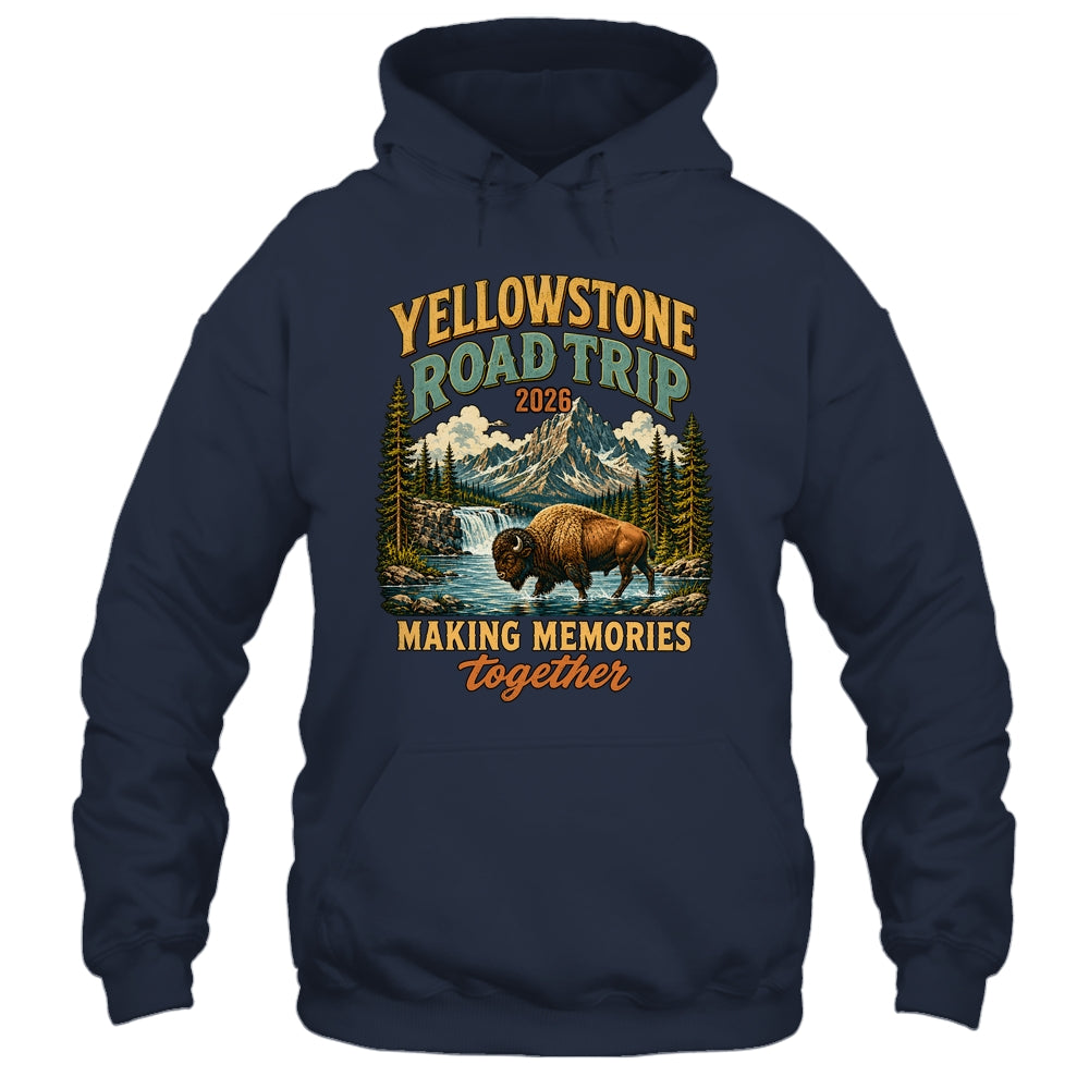 Yellowstone Road Trip 2026 Bison Waterfall Family Memories Shirt & Tank Top | teecentury