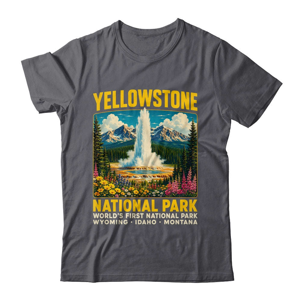 Yellowstone Road Trip 2026 National Park Retro Travel Art Shirt & Tank Top | teecentury