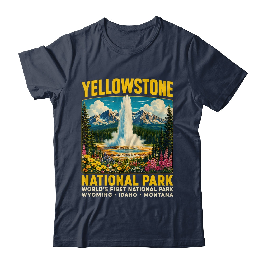 Yellowstone Road Trip 2026 National Park Retro Travel Art Shirt & Tank Top | teecentury
