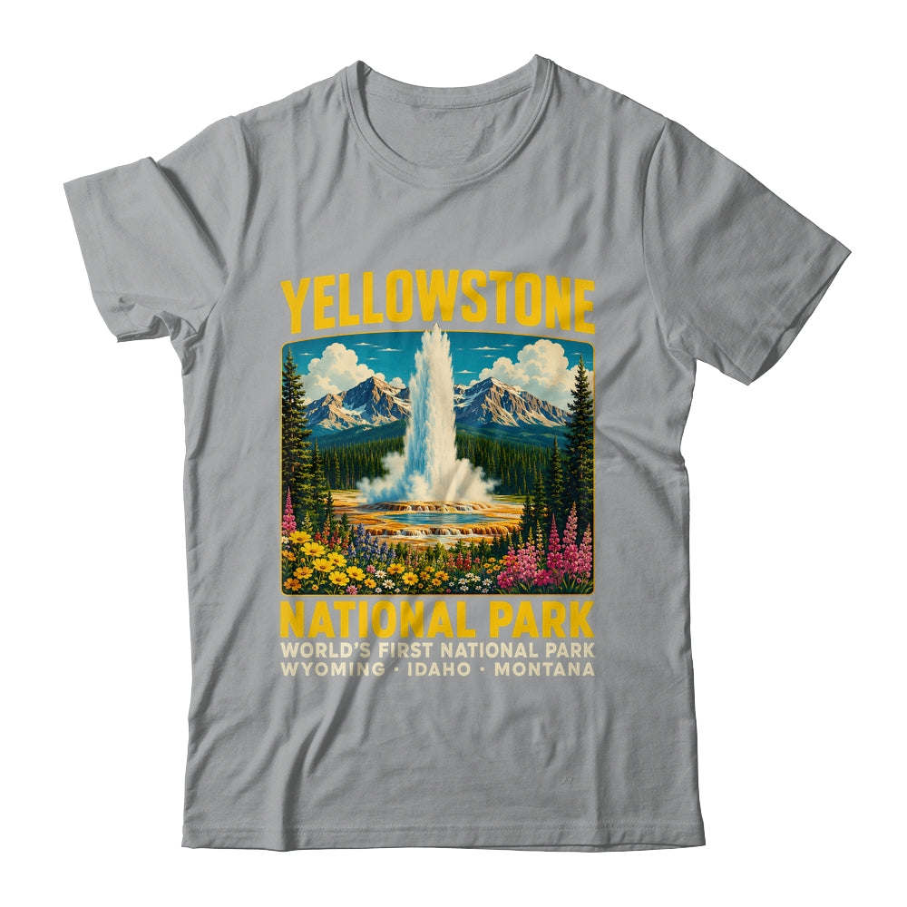 Yellowstone Road Trip 2026 National Park Retro Travel Art Shirt & Tank Top | teecentury