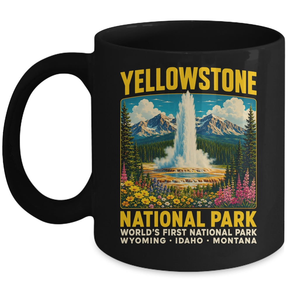Yellowstone Road Trip 2026 National Park Retro Travel Art Mug | teecentury