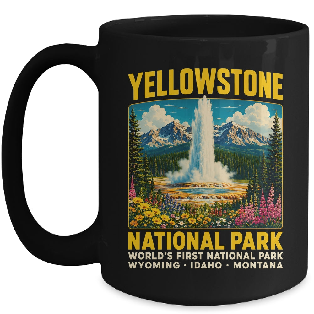 Yellowstone Road Trip 2026 National Park Retro Travel Art Mug | teecentury