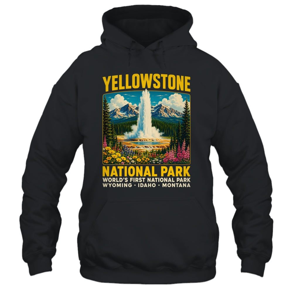 Yellowstone Road Trip 2026 National Park Retro Travel Art Shirt & Tank Top | teecentury