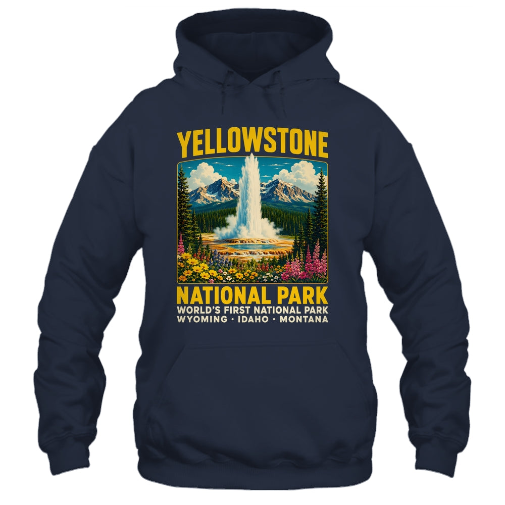 Yellowstone Road Trip 2026 National Park Retro Travel Art Shirt & Tank Top | teecentury