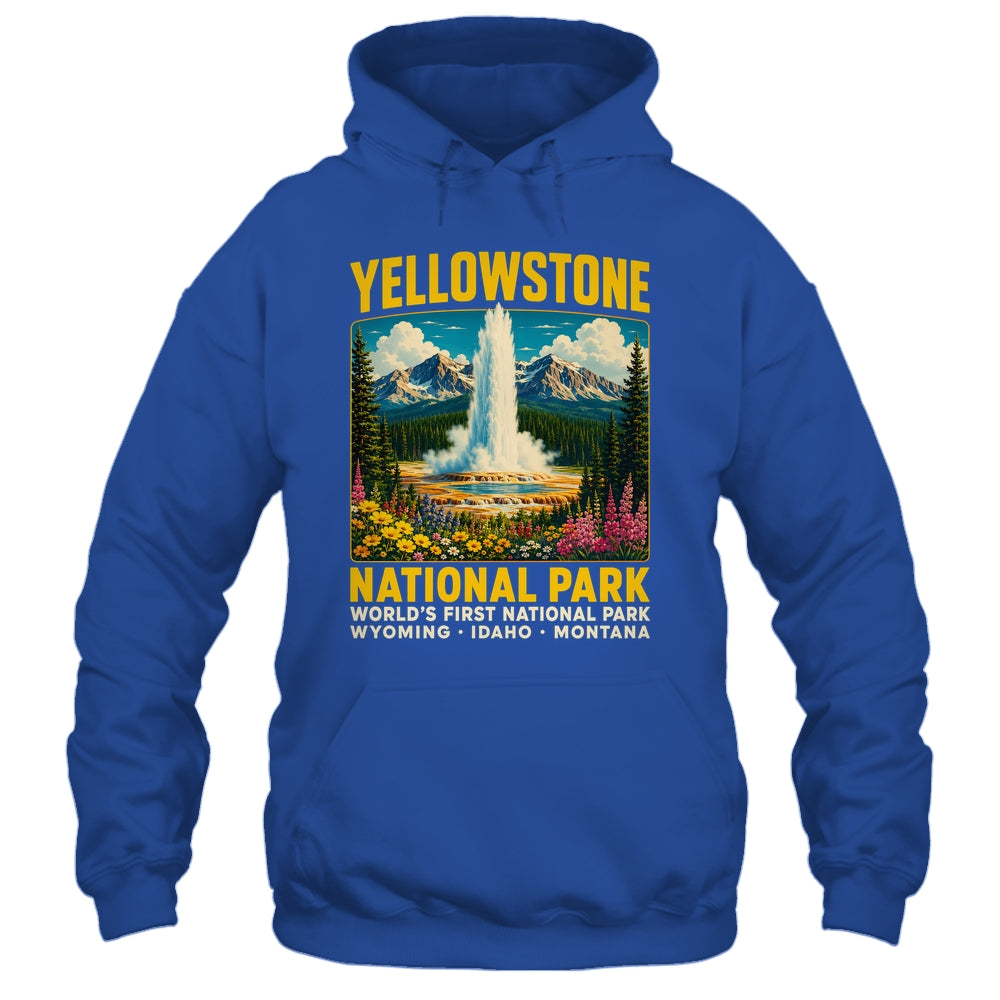 Yellowstone Road Trip 2026 National Park Retro Travel Art Shirt & Tank Top | teecentury