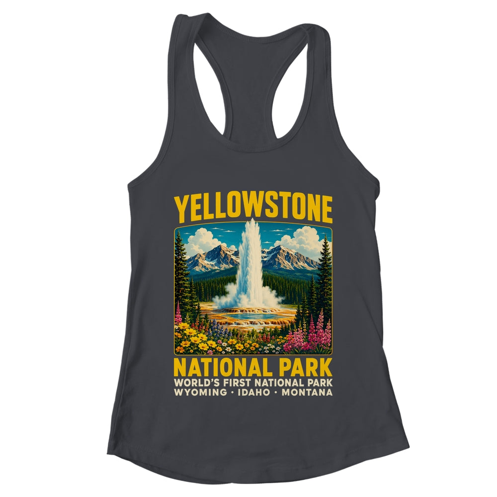 Yellowstone Road Trip 2026 National Park Retro Travel Art Shirt & Tank Top | teecentury