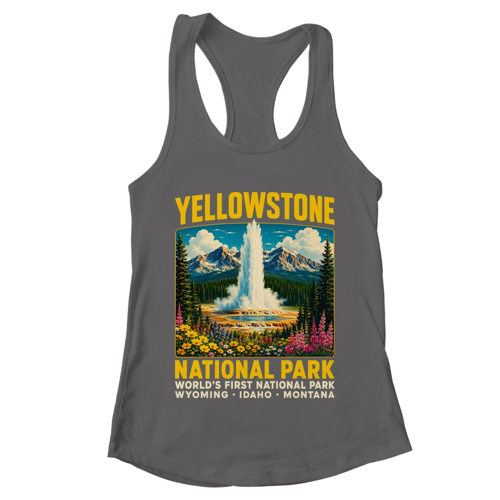Yellowstone Road Trip 2026 National Park Retro Travel Art Shirt & Tank Top | teecentury