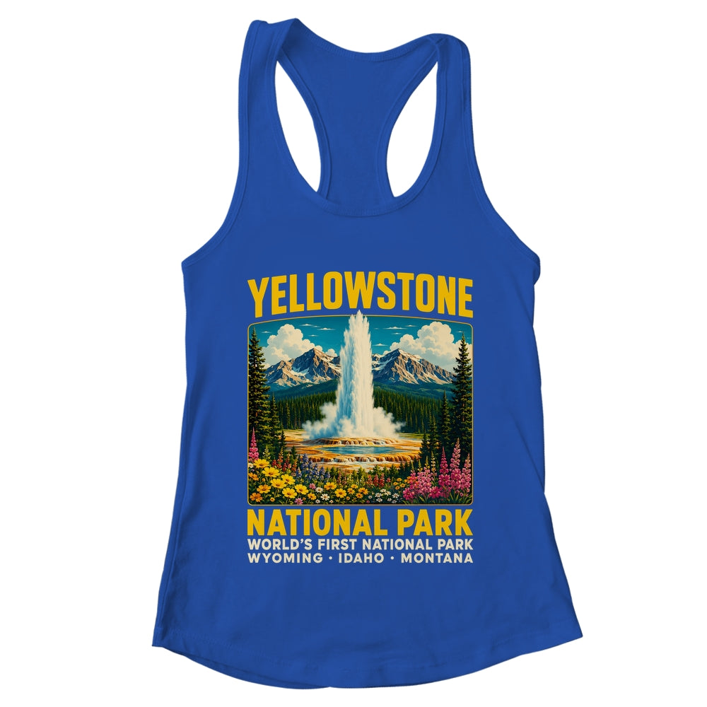 Yellowstone Road Trip 2026 National Park Retro Travel Art Shirt & Tank Top | teecentury