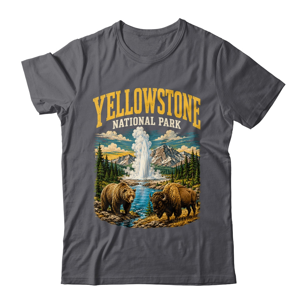 Yellowstone Us National Park Bear Wolf Bison Geyser Vintage Shirt & Tank Top | teecentury