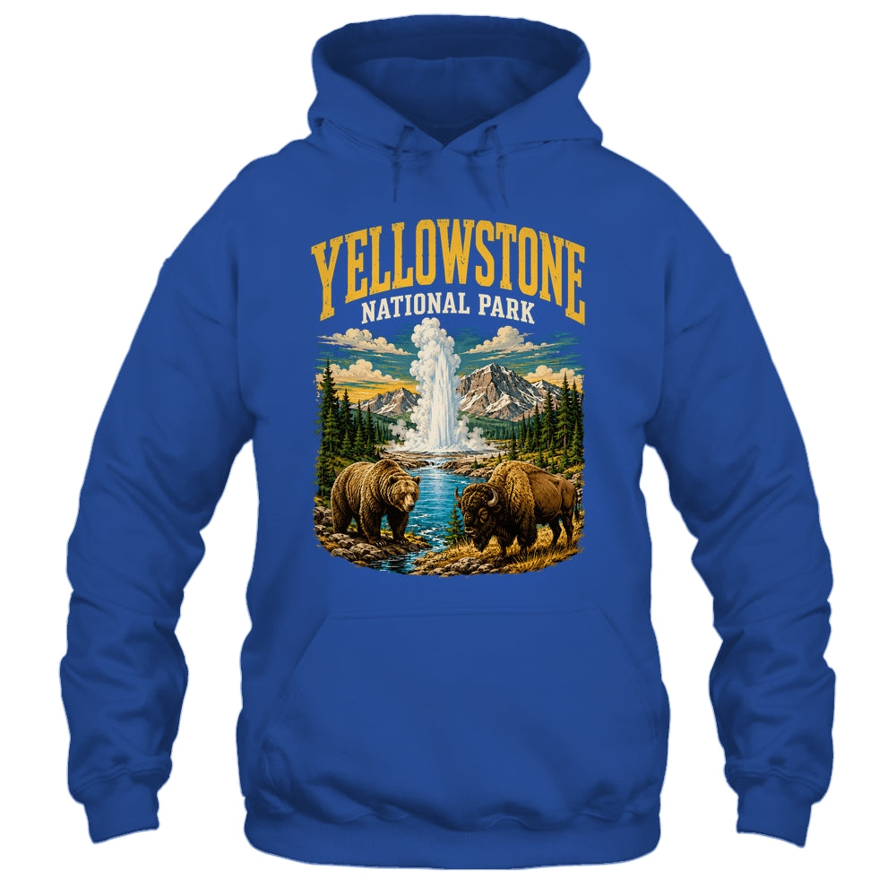 Yellowstone Us National Park Bear Wolf Bison Geyser Vintage Shirt & Tank Top | teecentury