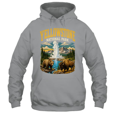 Yellowstone Us National Park Bear Wolf Bison Geyser Vintage Shirt & Tank Top | teecentury