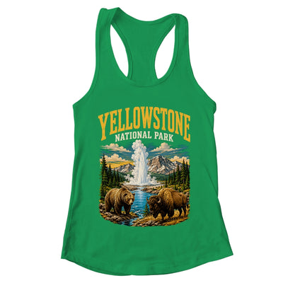 Yellowstone Us National Park Bear Wolf Bison Geyser Vintage Shirt & Tank Top | teecentury