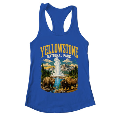 Yellowstone Us National Park Bear Wolf Bison Geyser Vintage Shirt & Tank Top | teecentury