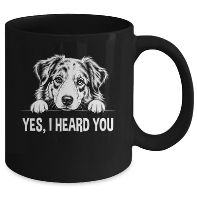 Yes I Heard You Line Art Australian Shepherd Dog Lovers Mug | teecentury