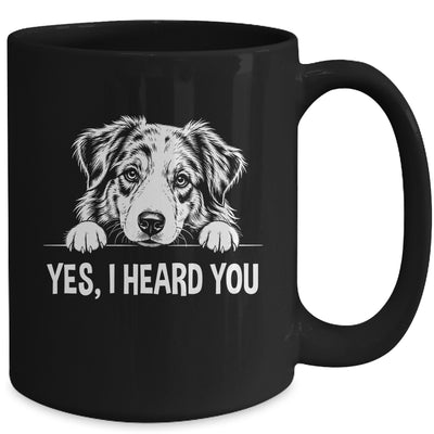 Yes I Heard You Line Art Australian Shepherd Dog Lovers Mug | teecentury