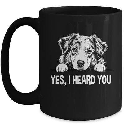 Yes I Heard You Line Art Australian Shepherd Dog Lovers Mug | teecentury