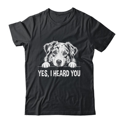 Yes I Heard You Line Art Australian Shepherd Dog Lovers Shirt & Tank Top | teecentury