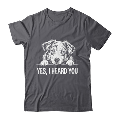 Yes I Heard You Line Art Australian Shepherd Dog Lovers Shirt & Tank Top | teecentury