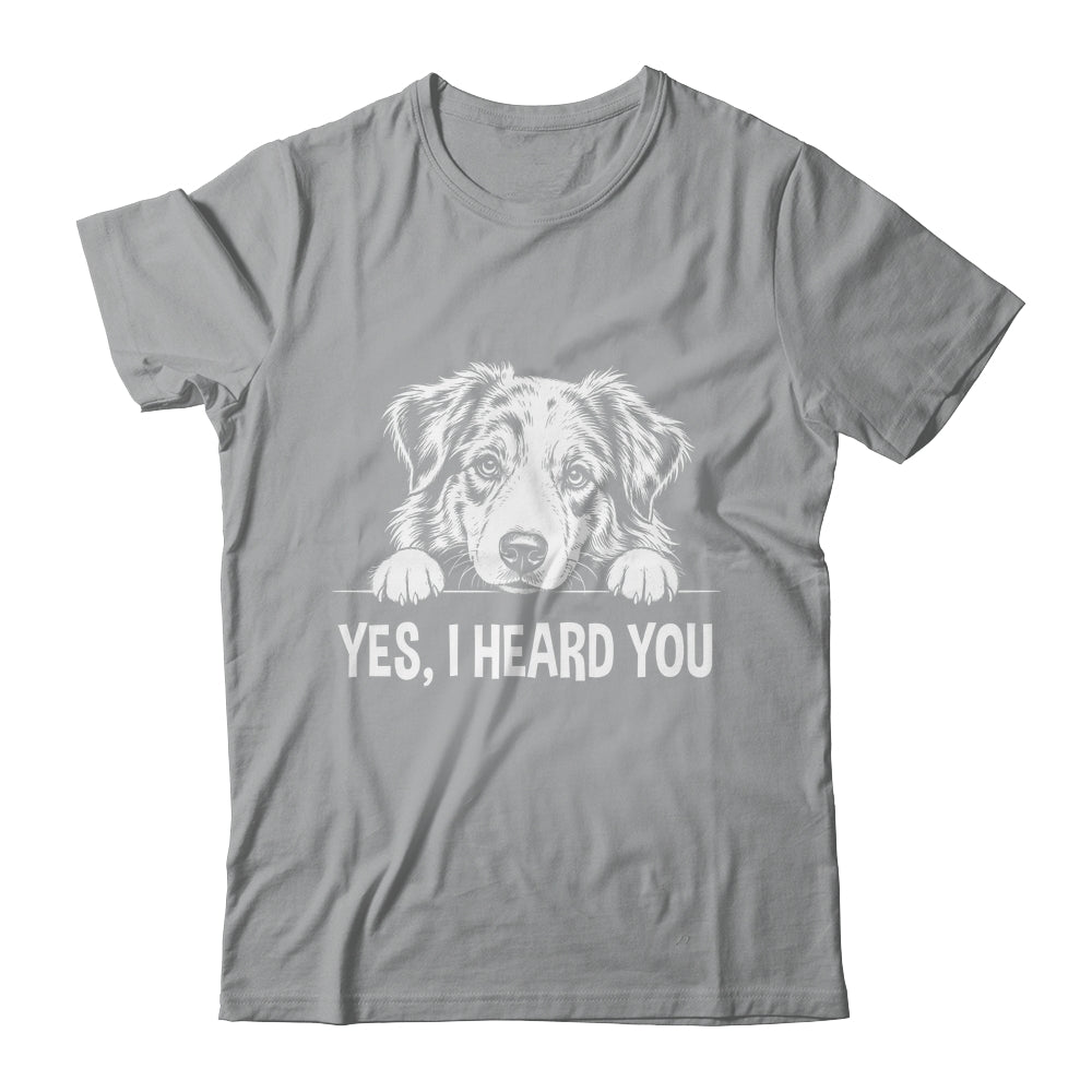 Yes I Heard You Line Art Australian Shepherd Dog Lovers Shirt & Tank Top | teecentury