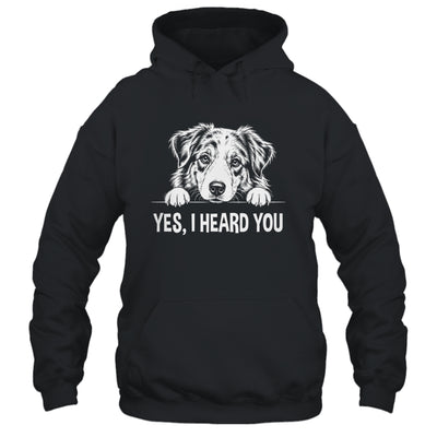 Yes I Heard You Line Art Australian Shepherd Dog Lovers Shirt & Tank Top | teecentury