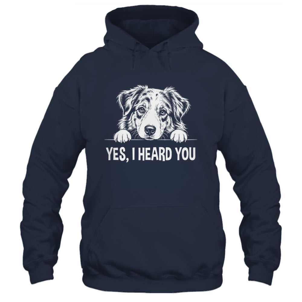 Yes I Heard You Line Art Australian Shepherd Dog Lovers Shirt & Tank Top | teecentury
