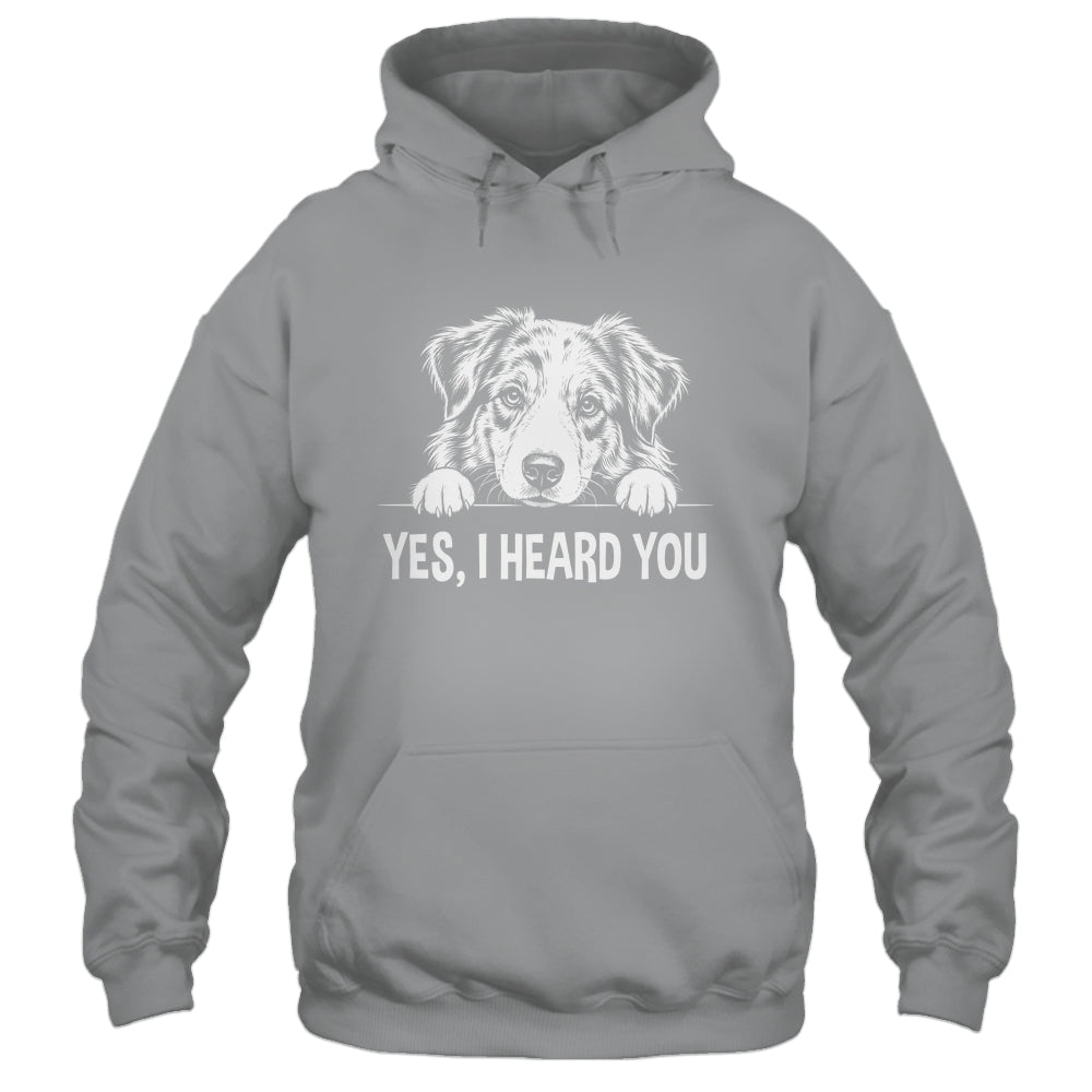 Yes I Heard You Line Art Australian Shepherd Dog Lovers Shirt & Tank Top | teecentury