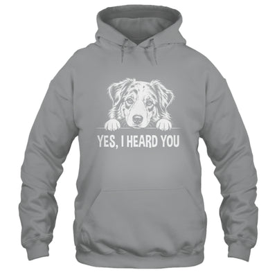 Yes I Heard You Line Art Australian Shepherd Dog Lovers Shirt & Tank Top | teecentury
